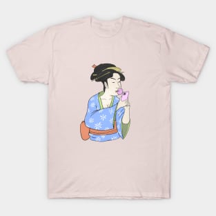 Geisha with Phone T-Shirt